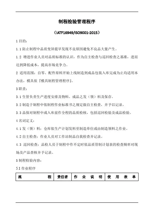 制程检验程序