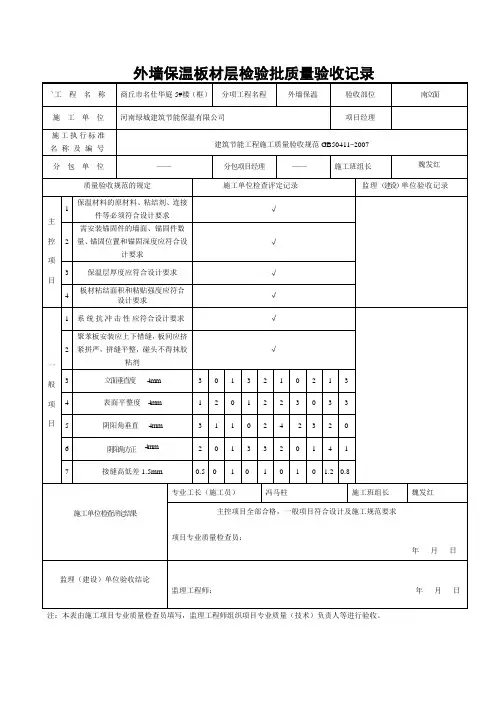 5#南  立面外墙保温工程检验批