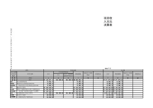 财决06项目收入支出决算表