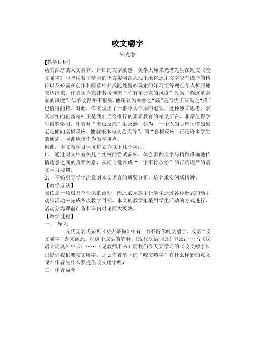 《咬文嚼字》讲解