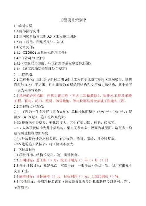 工程项目策划书