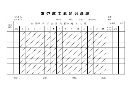 重 夯 施 工 原 始 记 录 表