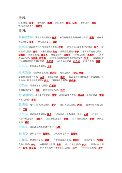 圣药要药常用药良药