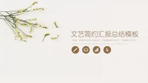【精选】文艺简约淡雅汇报总结PPT模板ppt精美模板
