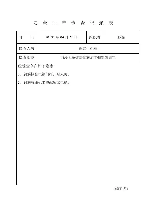安_全_生_产_检_查_记_录_表