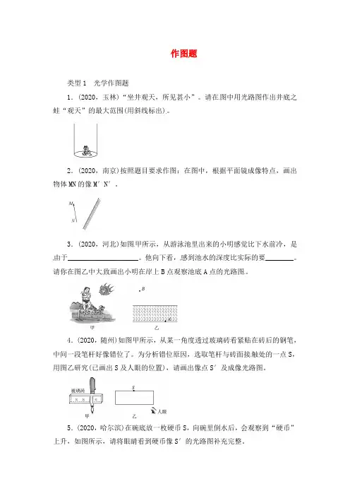 【直击中考】2020年中考物理 作图题专题复习训练(教师版,2020年真题集锦,无答案)