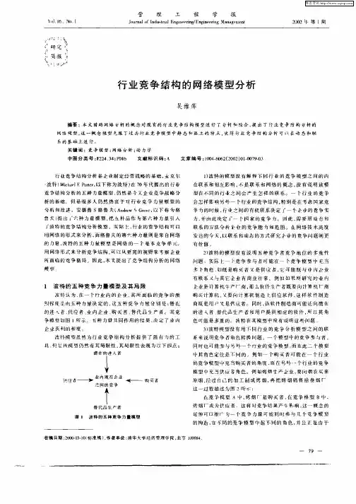 行业竞争结构的网络模型分析