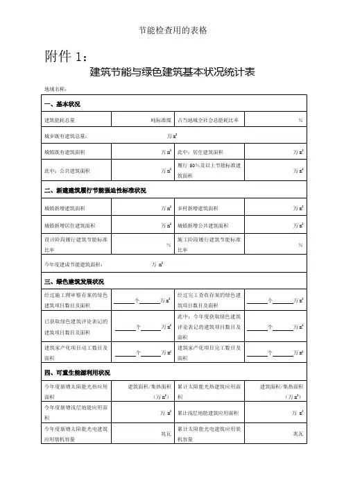 节能检查用的表格
