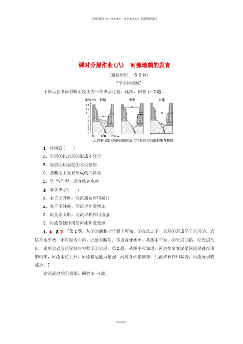 (课标版)高中地理 第4章 地表形态的塑造 课时分层作业8 河流地貌的发育 必修1