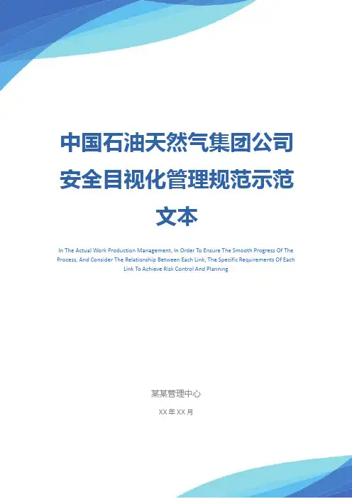 中国石油天然气集团公司安全目视化管理规范示范文本