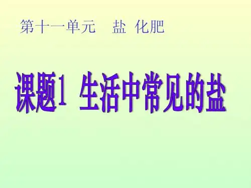 生活中常见的盐