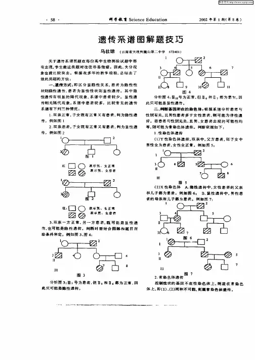 遗传系谱图解题技巧 2