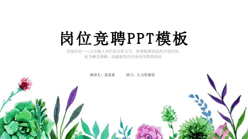 市场部经理竞聘演讲汇报报告PPT
