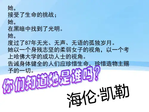 假如给我三天光明ppt