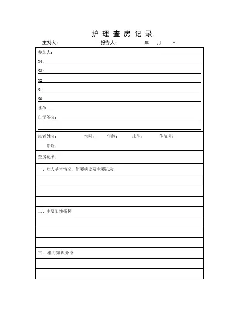 -护理查房记录模板-