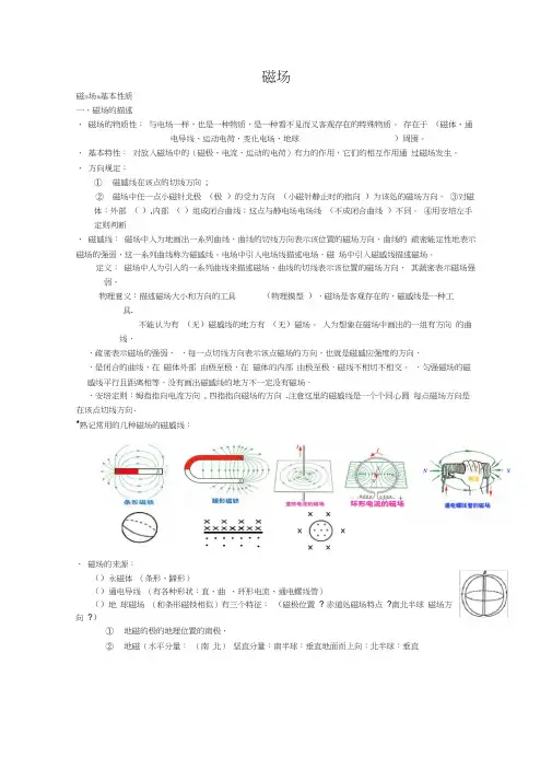 磁场复习教学设计通用(优秀教案)