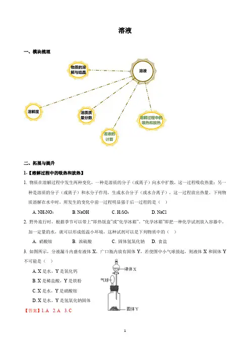 初三能力提升训练-溶液