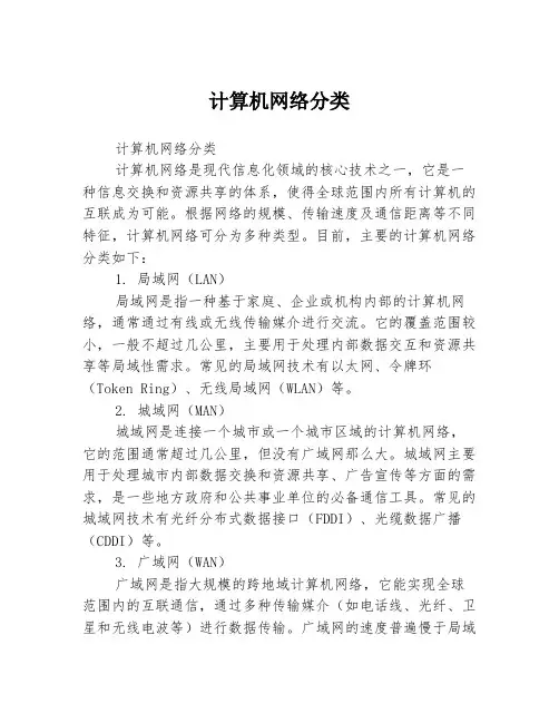 计算机网络分类