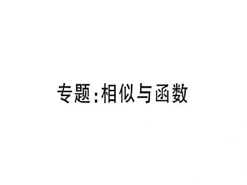 2018年秋人教版九年级数学下册(湖北专版)习题讲评课件：专题：相似与函数(共10张PPT)