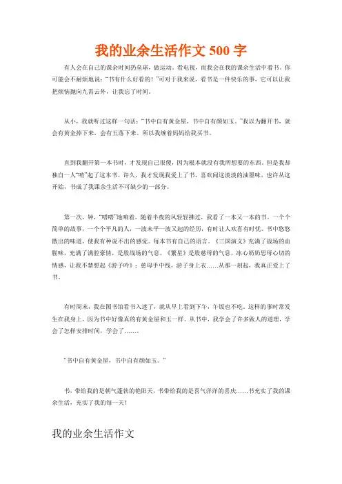 我的业余生活作文500字