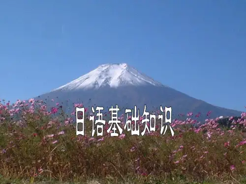 日语基础知识PPT课件