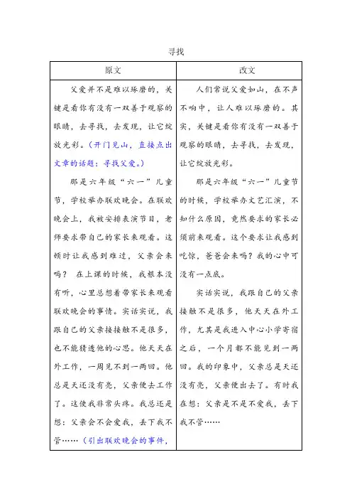 小学作文批改参考模板