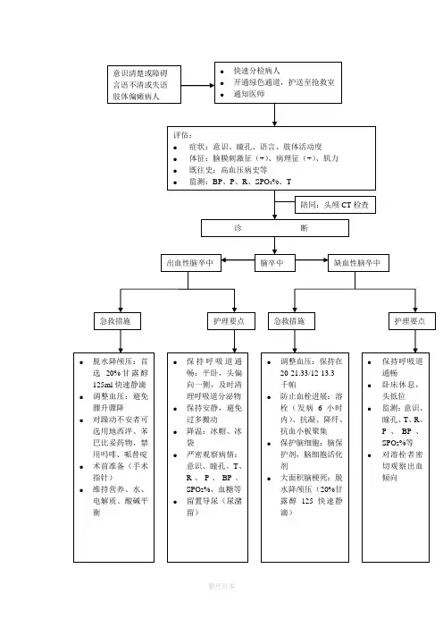 脑卒中急救流程