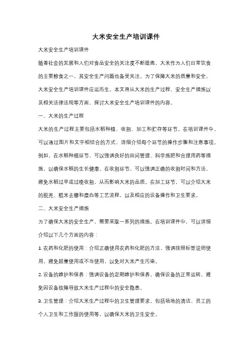 大米安全生产培训课件