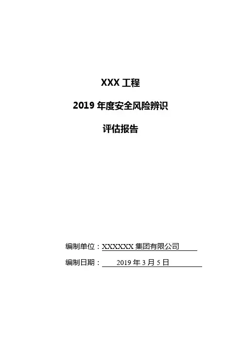 XX 年度安全风险评估报告(建筑工程)
