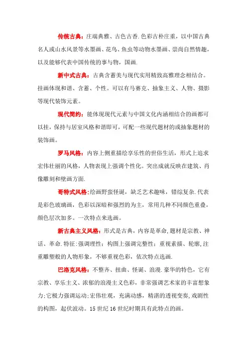 装饰画的风格分类