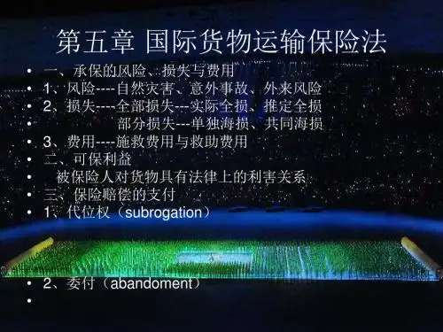 第五章 国际货物运输保险法概述