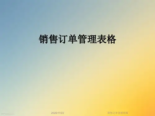 销售订单管理表格