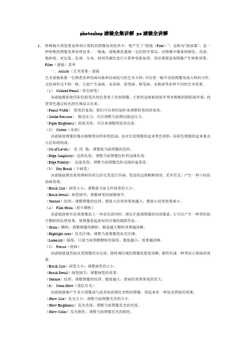 photoshop滤镜全集讲解 ps滤镜全讲解