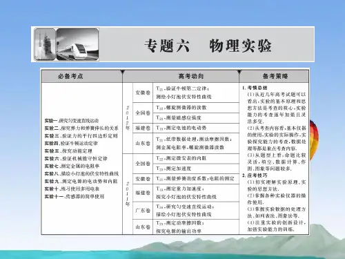 届高考物理二轮复习第一部分专题6第一讲力学实验精品PPT课件