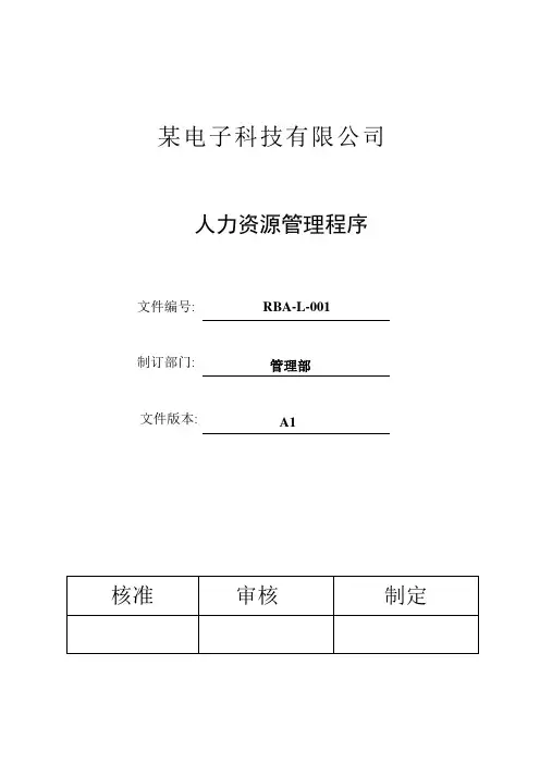 RBA-L-001RBA(原EICC)人力资源管理程序
