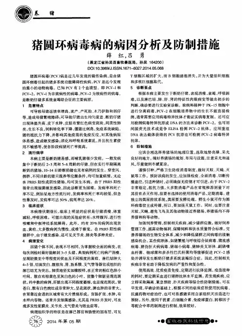 猪圆环病毒病的病因分析及防制措施