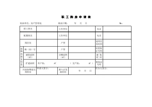 职工购房申请表