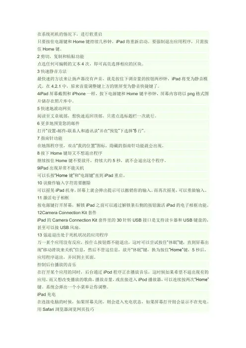 苹果平板使用技巧