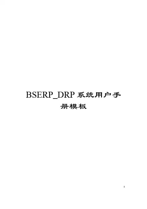 BSERP_DRP系统用户手册模板