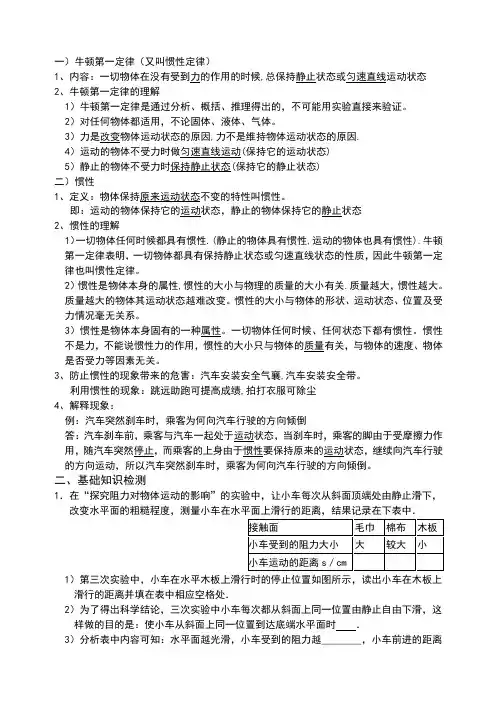 牛顿第一定律 2