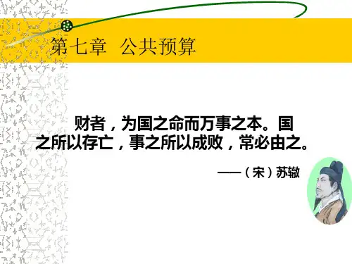 第七章 公共预算