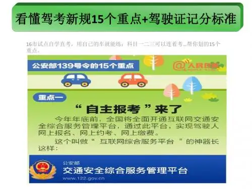 看懂驾考新规15个重点+驾驶证记分标准