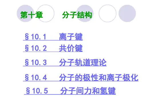 无机化学(人卫版)分子结构资料