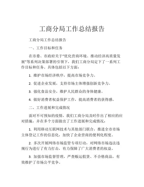 工商分局工作总结报告