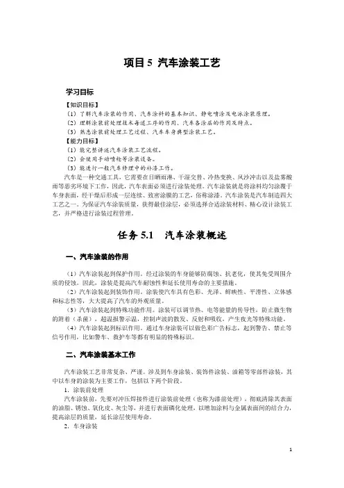 汽车涂装工艺