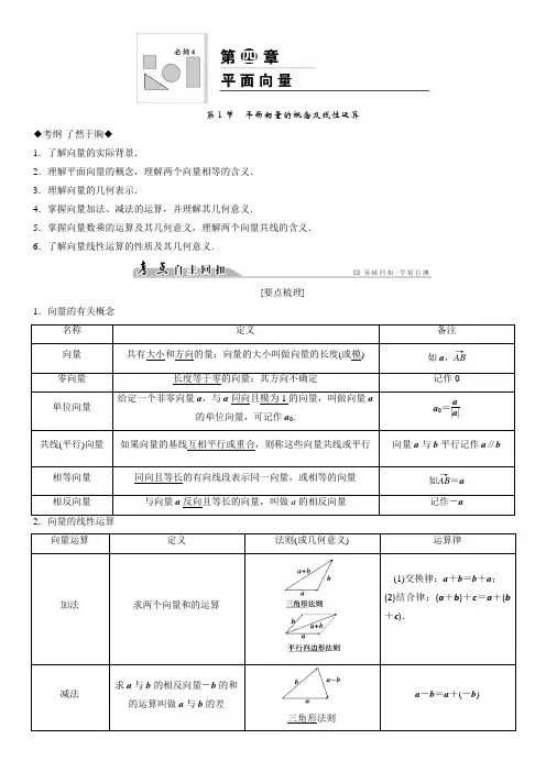 平面向量复习讲义