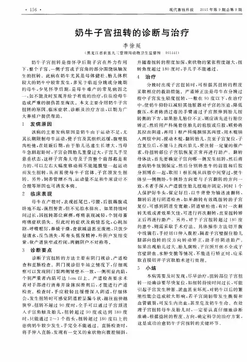 奶牛子宫扭转的诊断与治疗