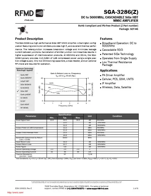 SGA-3286Z;SGA-3286;中文规格书,Datasheet资料