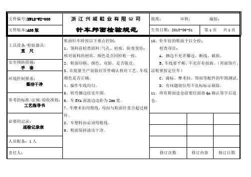 针车邦面检验规范