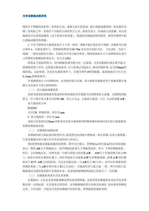 光学显微镜成像原理